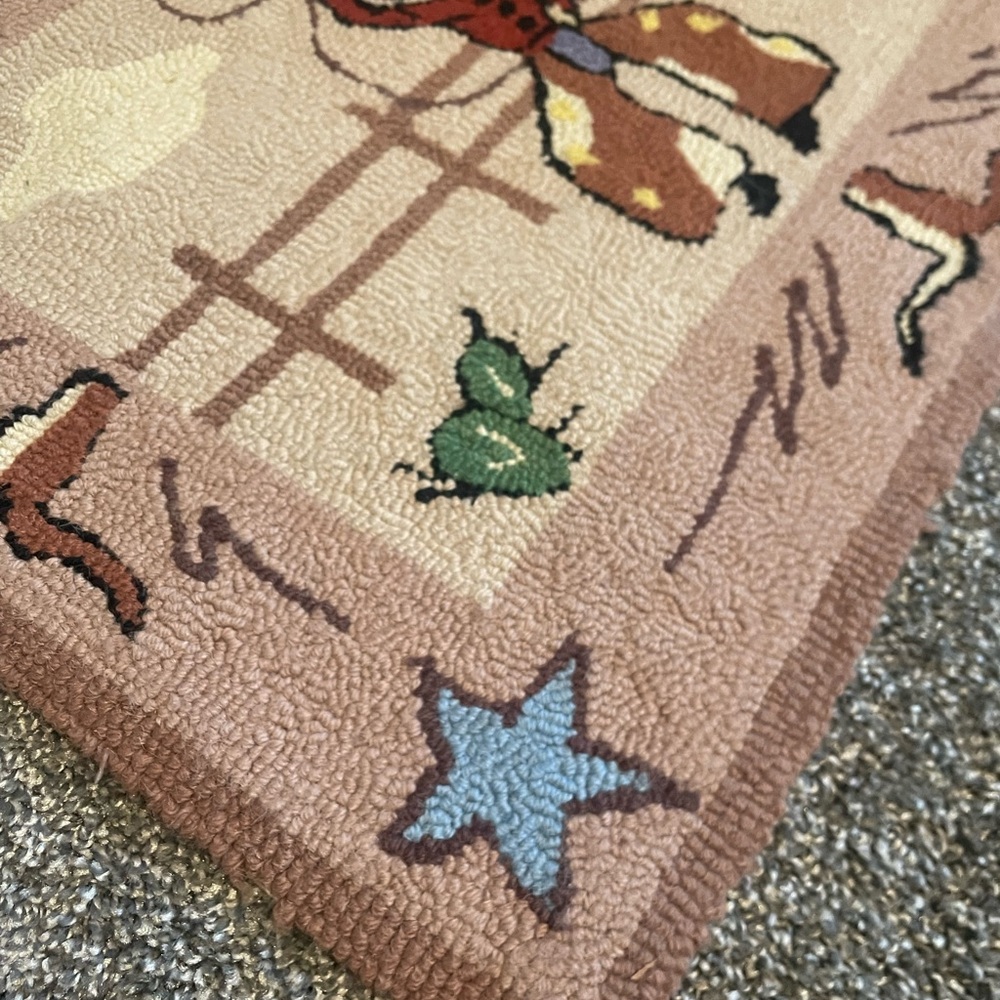 Vintage Western Cowboy Accent Rug - Picture 4 of 8